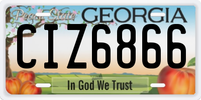 GA license plate CIZ6866