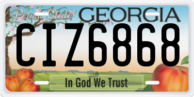GA license plate CIZ6868