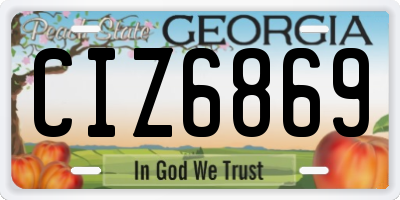 GA license plate CIZ6869