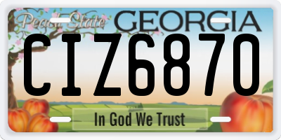 GA license plate CIZ6870