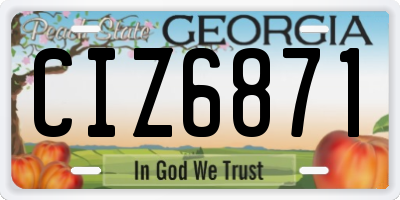 GA license plate CIZ6871