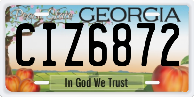 GA license plate CIZ6872
