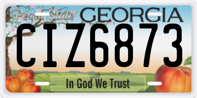 GA license plate CIZ6873
