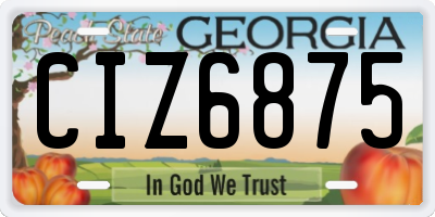 GA license plate CIZ6875