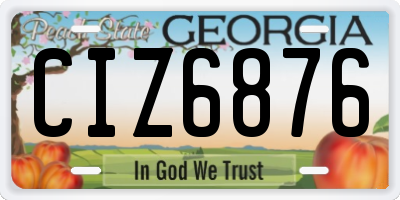 GA license plate CIZ6876