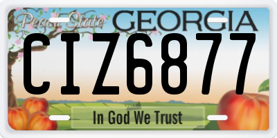 GA license plate CIZ6877
