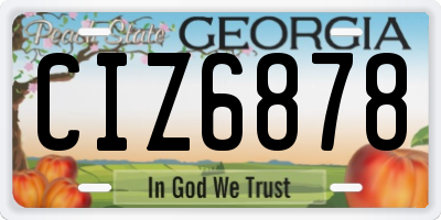 GA license plate CIZ6878