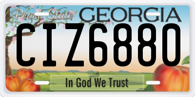 GA license plate CIZ6880