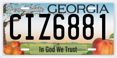 GA license plate CIZ6881