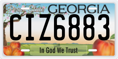 GA license plate CIZ6883