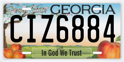 GA license plate CIZ6884