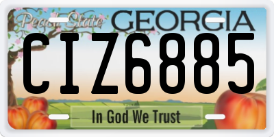 GA license plate CIZ6885