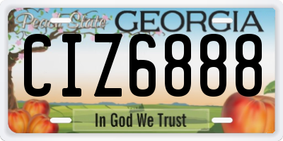 GA license plate CIZ6888