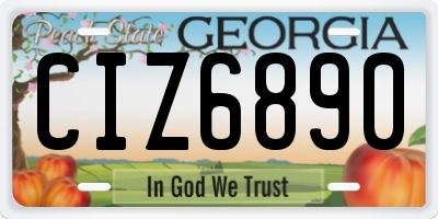 GA license plate CIZ6890