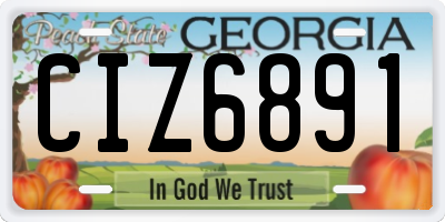 GA license plate CIZ6891