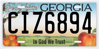 GA license plate CIZ6894