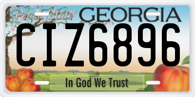 GA license plate CIZ6896