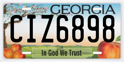 GA license plate CIZ6898