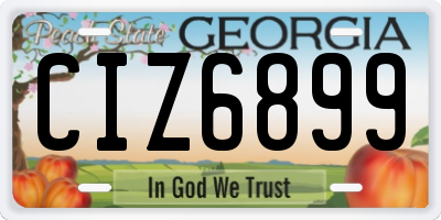 GA license plate CIZ6899