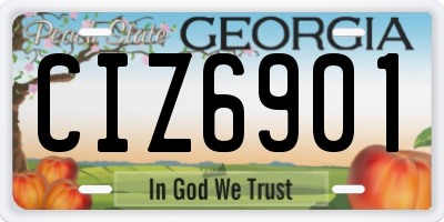 GA license plate CIZ6901