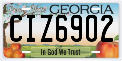 GA license plate CIZ6902