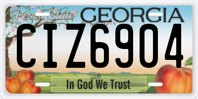 GA license plate CIZ6904
