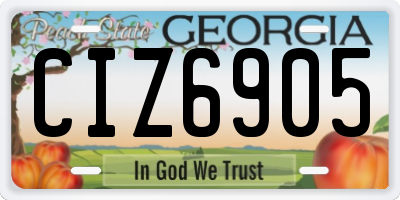 GA license plate CIZ6905