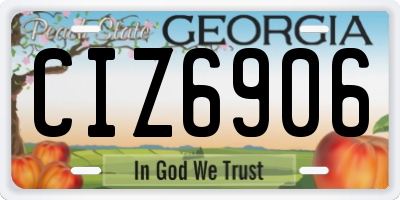 GA license plate CIZ6906