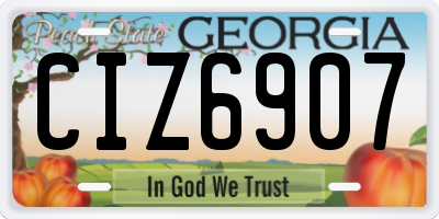 GA license plate CIZ6907