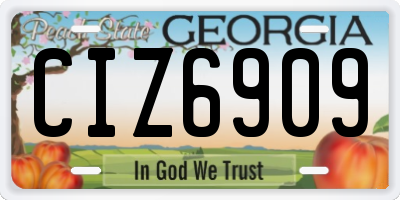 GA license plate CIZ6909