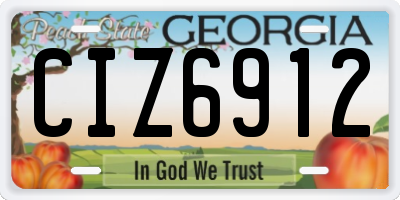 GA license plate CIZ6912