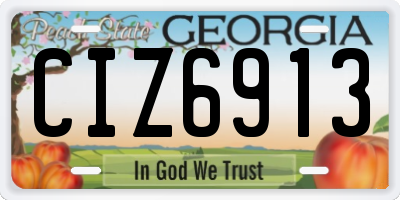 GA license plate CIZ6913