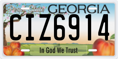 GA license plate CIZ6914