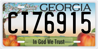 GA license plate CIZ6915