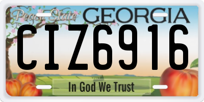 GA license plate CIZ6916