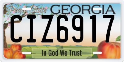 GA license plate CIZ6917