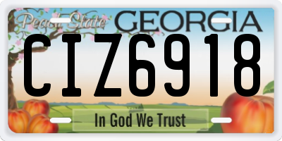 GA license plate CIZ6918