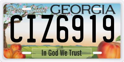GA license plate CIZ6919