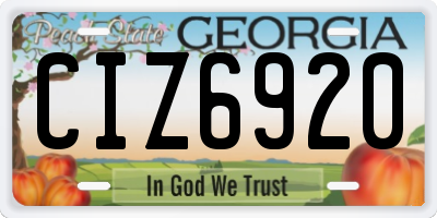 GA license plate CIZ6920