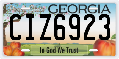 GA license plate CIZ6923