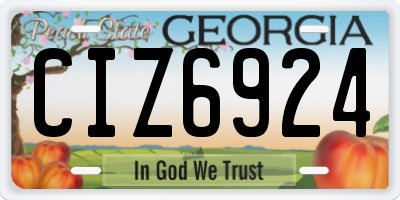 GA license plate CIZ6924