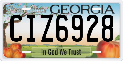 GA license plate CIZ6928