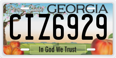 GA license plate CIZ6929