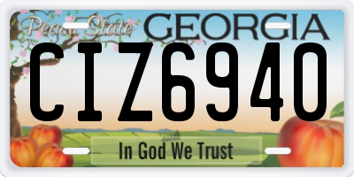 GA license plate CIZ6940