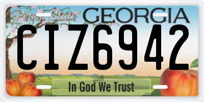 GA license plate CIZ6942