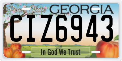 GA license plate CIZ6943