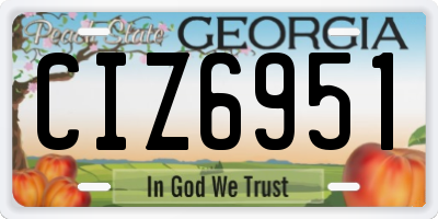 GA license plate CIZ6951