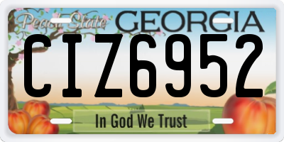 GA license plate CIZ6952