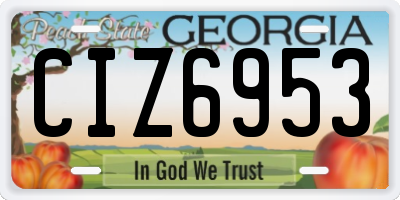 GA license plate CIZ6953