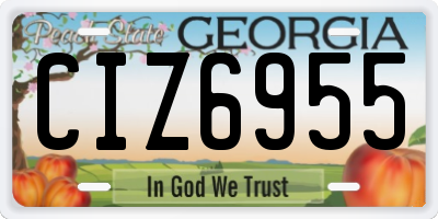 GA license plate CIZ6955